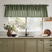 Sage Green Linen Kitchen Valance