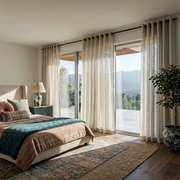 Natural Sheer Linen Eyelet Curtains