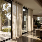 Natural Sheer Linen Eyelet Curtains