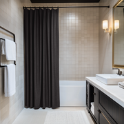 Charcoal Grey Linen Shower Curtain