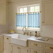 Sky Blue Linen Kitchen Cafe Curtains