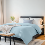 Sky Blue Linen Quilt Cover