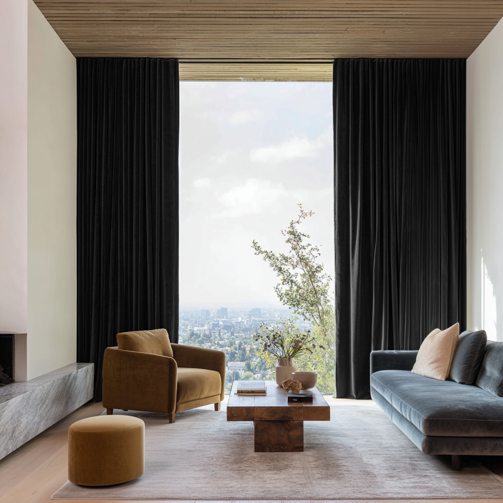 Black Velvet Soundproof Curtains with Multitape