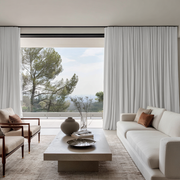 Off-White Velvet Soundproof Curtains with Multitape