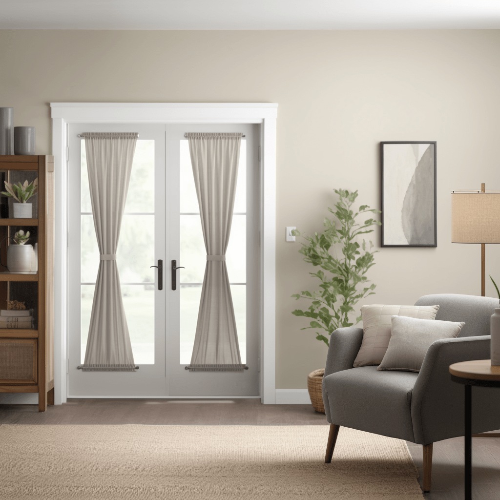 Stone Grey Linen French Door Curtain