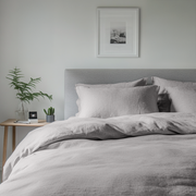 Stone Grey Linen Quilt Cover