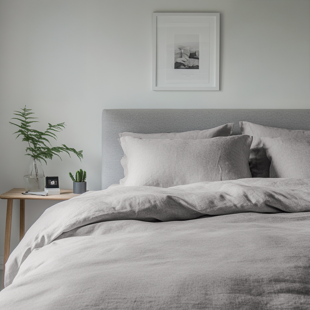 Stone Grey Linen Quilt Cover