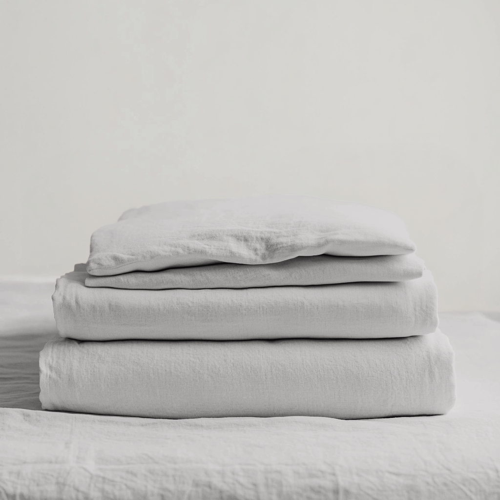 Stone Light Grey Linen Extra Deep Fitted Sheet Set