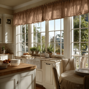 Tawny Brown Linen Kitchen Valance