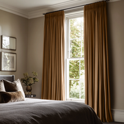 Tawny Brown Linen Pencil Pleat Blackout Curtain