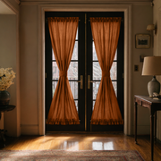 Terracotta Heavy Weight Linen French Door Curtains