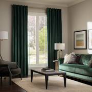 Hunter Green Velvet Blackout Back Tab Curtain