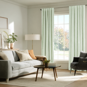 Mint Green Velvet Blackout Back Tab Curtain
