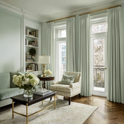 Mint Green Velvet Blackout Pencil Pleat Curtain