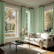 Lime Green Velvet Blackout Pencil Pleat Curtain
