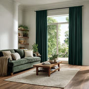 Hunter Green Velvet Blackout Rod Pocket Curtain