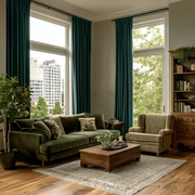 Hunter Green Velvet Blackout Rod Pocket Curtain