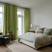 Moss Green Velvet Blackout S-Fold Curtain