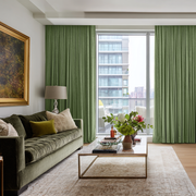 Sage Green Velvet Blackout S-Fold Curtain