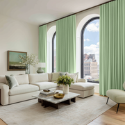 Lime Green Velvet Blackout S-Fold Curtain