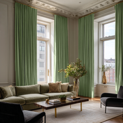 Sage Green Velvet Blackout S-Fold Curtain