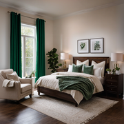 Emerald Green Velvet Eyelet Blackout Curtains
