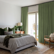 Sage Green Velvet Blackout Pencil Pleat Curtain