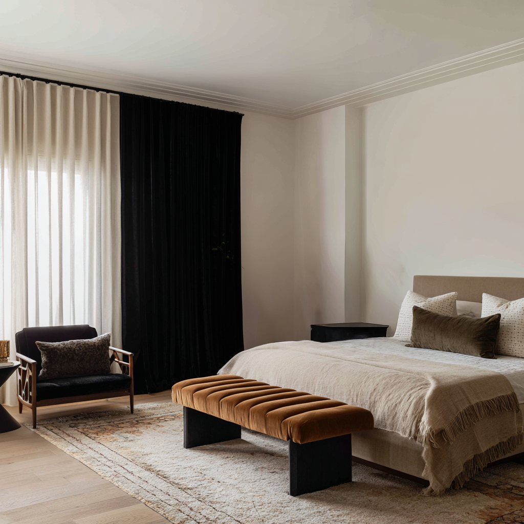 Black Velvet Soundproof Curtains with Multitape