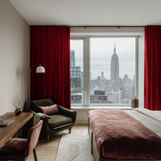 Classic Red Velvet Soundproof Curtains with Multitape