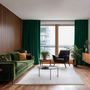 Emerald Green Velvet Soundproof Curtains with Multitape