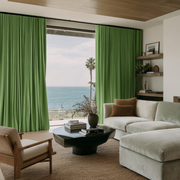 Light Green Velvet Soundproof Curtains with Multitape