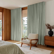 Mint Green Velvet Soundproof Curtains with Multitape