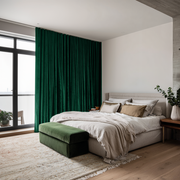 Emerald Green Velvet Soundproof Curtains with Multitape