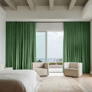 Fern Green Velvet Soundproof Curtains with Multitape