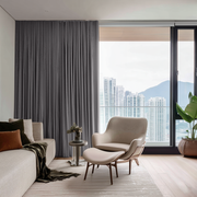 Grey Velvet Soundproof Curtains with Multitape