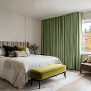 Sage Green Velvet Soundproof Curtains with Multitape