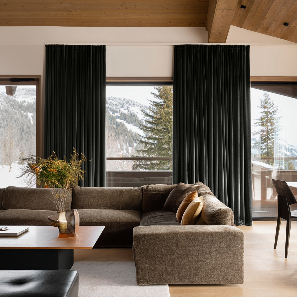 Steel Black Velvet Soundproof Curtains with Multitape