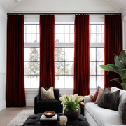 Classic Red Velvet Thermal Curtains with Multitape