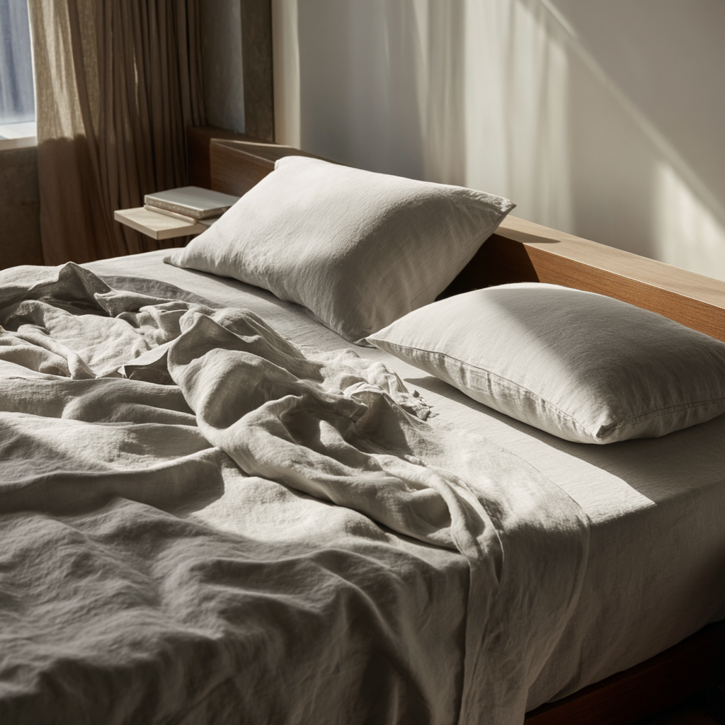 Natural Washed Linen Extra Deep Fitted Sheet Set