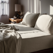 Natural Washed Linen Extra Deep Fitted Sheet Set