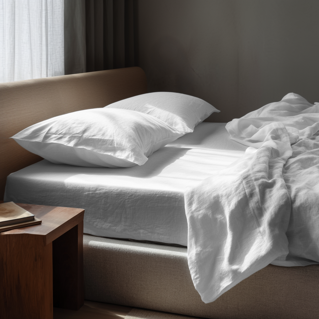 White Washed Linen Extra Deep Fitted Sheet Set 