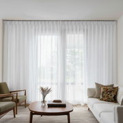 White Triple Pinch Pleat Sheer Linen Curtain