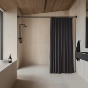 Charcoal Grey Linen Shower Curtain
