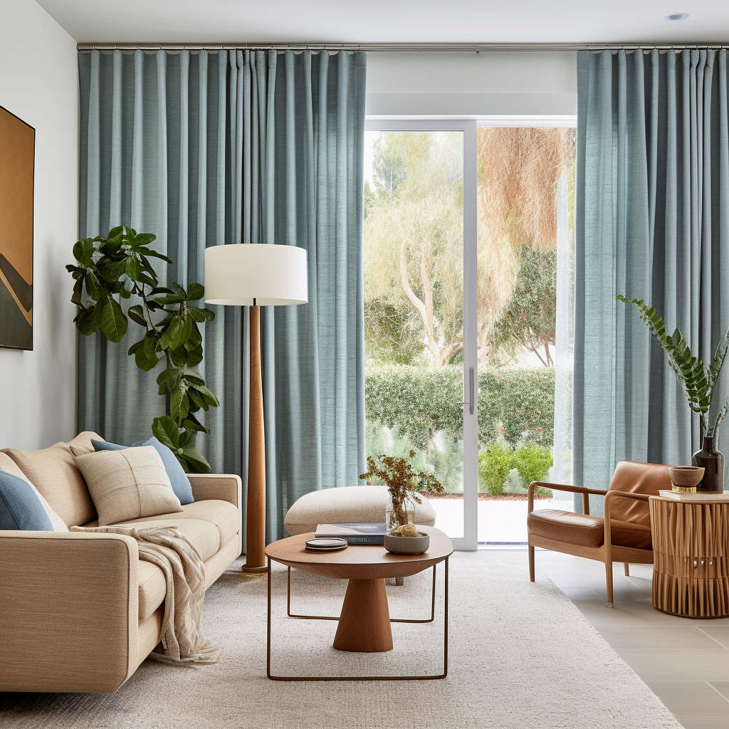 Aquamarine Blue S-Fold Linen Curtain with Cotton Lining - Suitable for Rings or Tracks - Custom Sizes & Colours