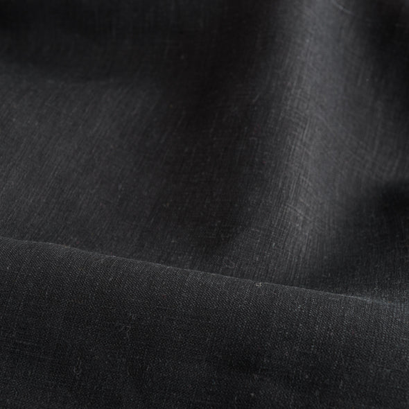 Black Linen Fabric by the Meter - 100% French Natural - Width 133 or 267 cm
