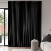 Black Velvet Blackout Back Tab Curtain - Custom Sizes and Colours