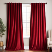 Classic Red Velvet Blackout Back Tab Curtain - Custom Sizes and Colors