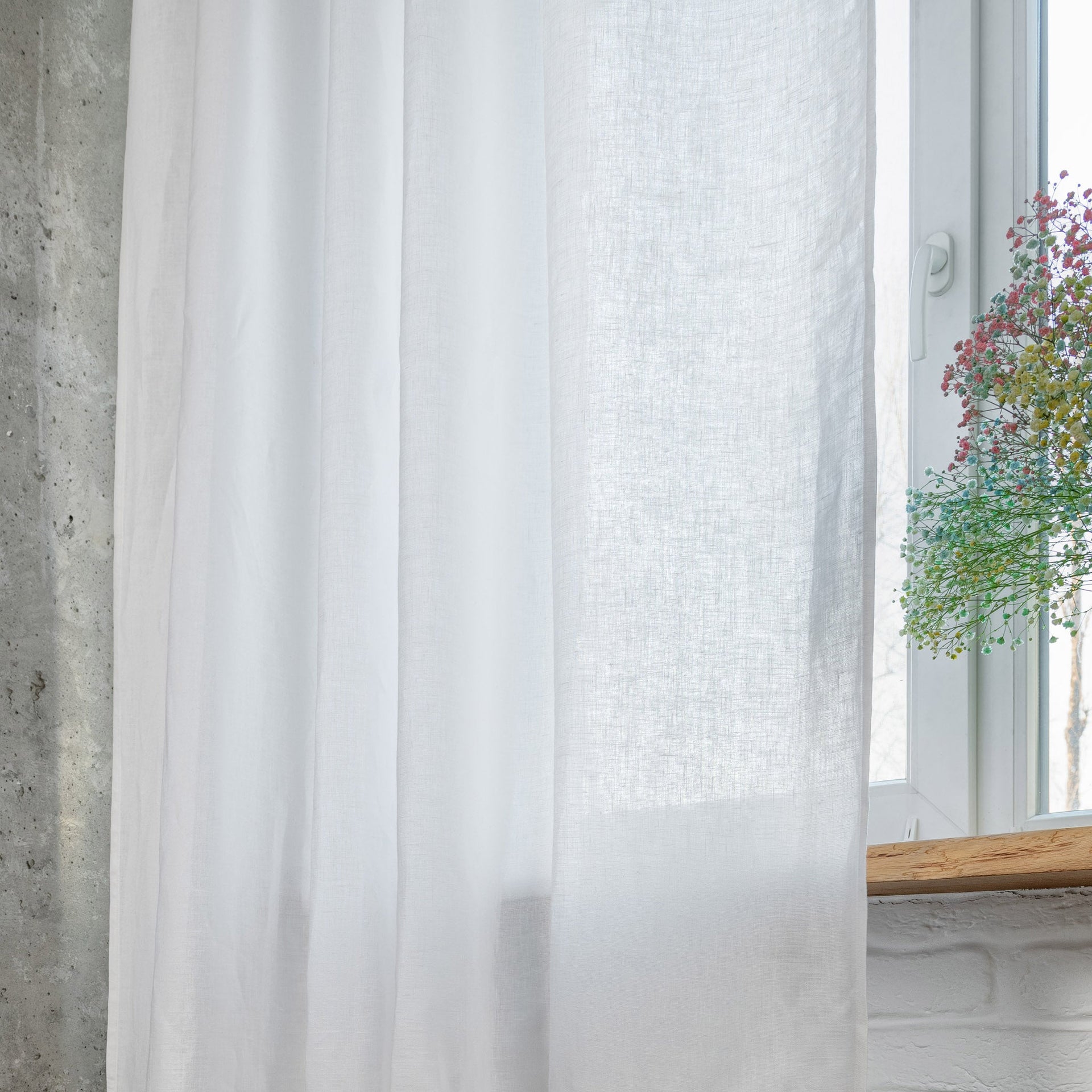 Linen Pole Pocket Curtain Panel 