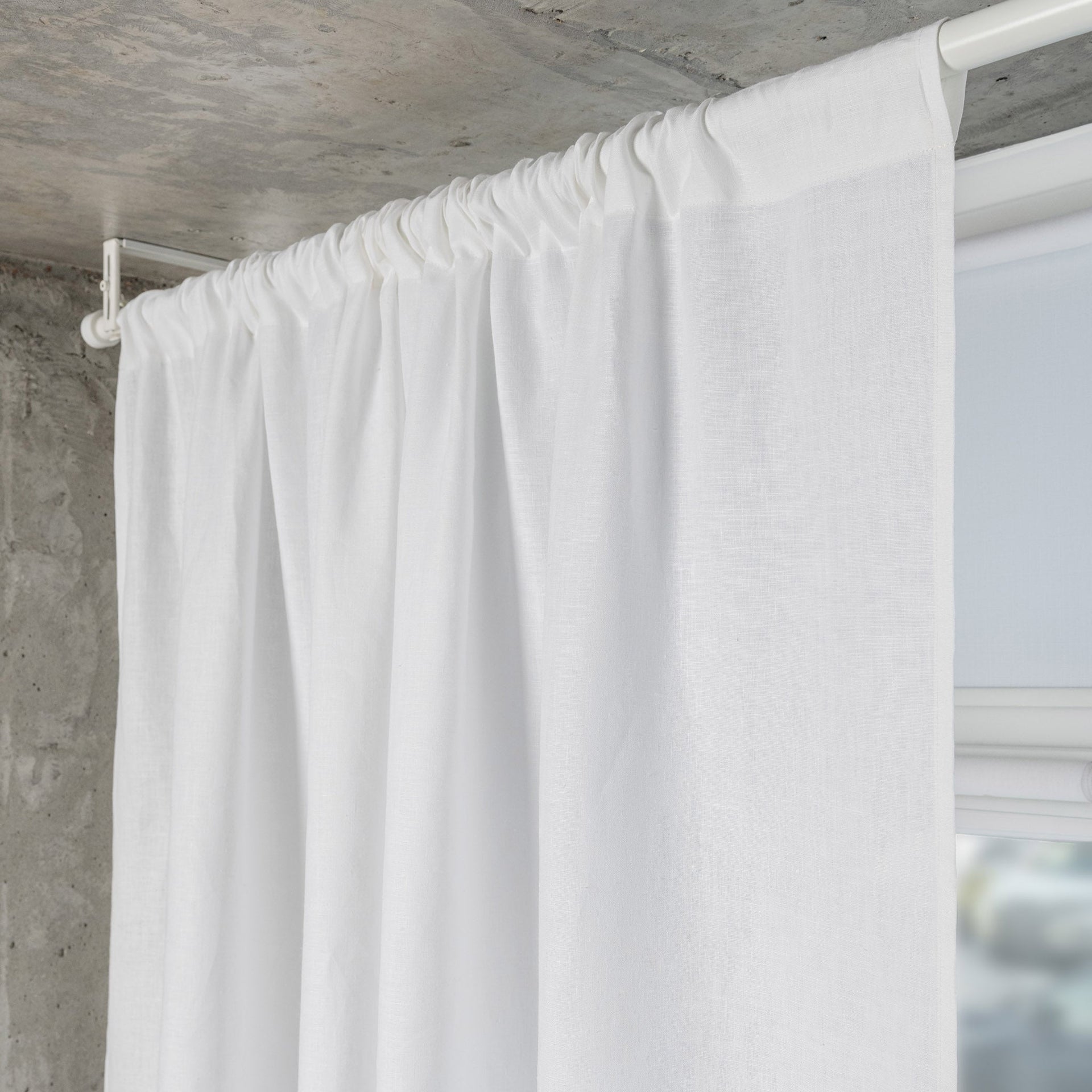 Linen Curtain Panel with Cotton Lining 