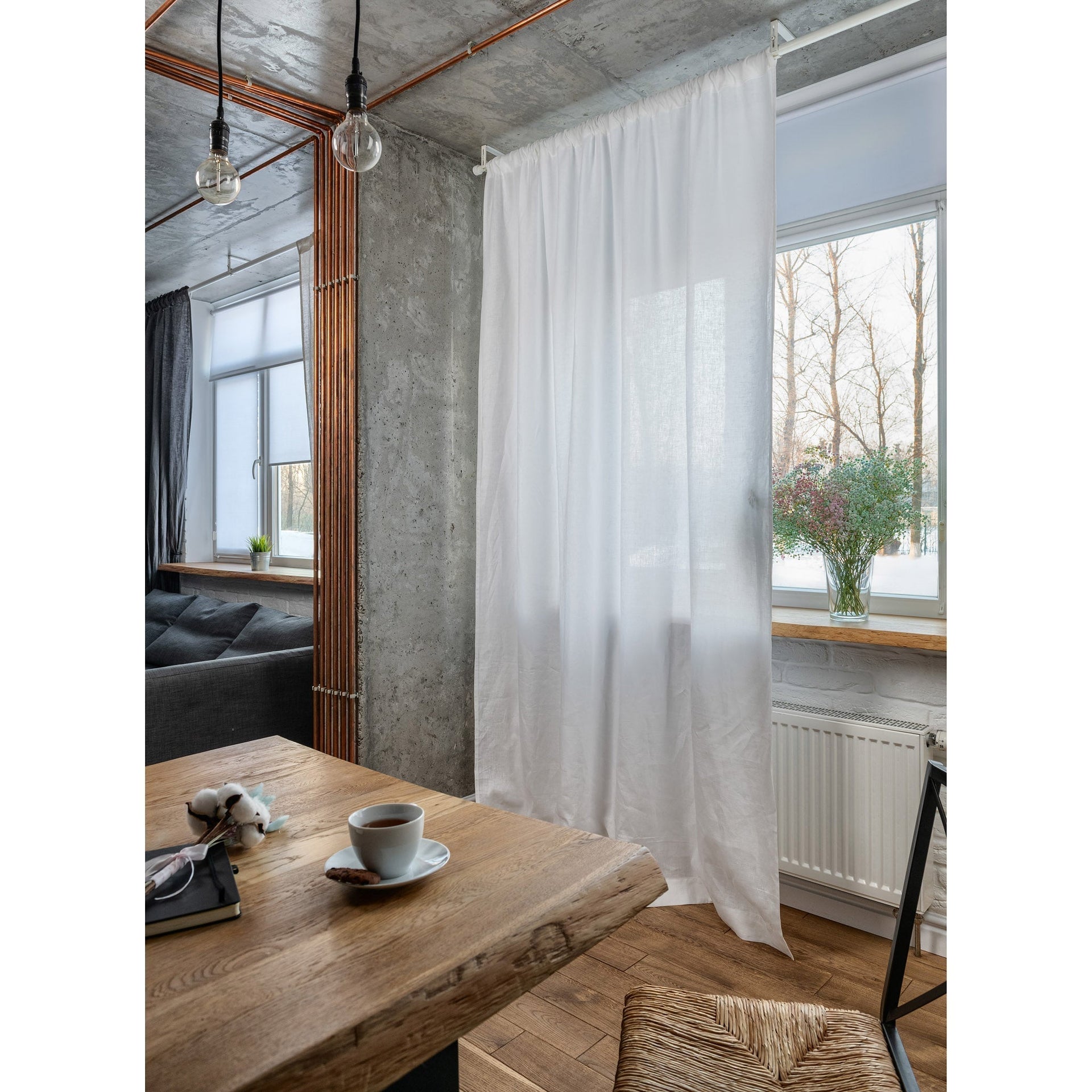 Linen Pole Pocket Curtain Panel 